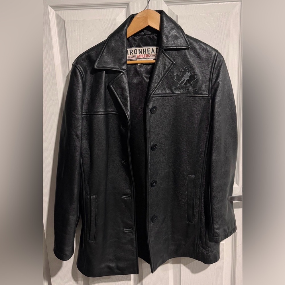 Hockey Canada Black Leather Jacket for Women